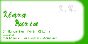 klara murin business card